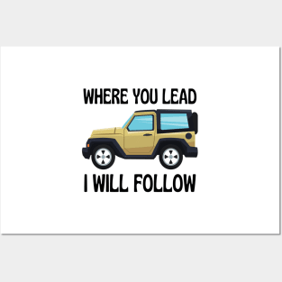 Where You Lead I Will Follow II - Car - Outdoors - White - Gilmore Posters and Art